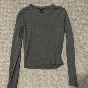 Forever 21 Long Sleeve Soft Gray Top